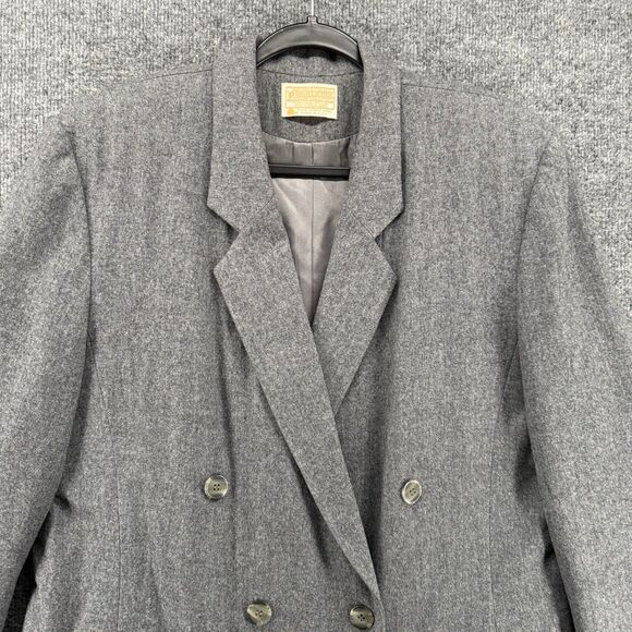 Vintage Pendleton Jacket Womens 14 Tall Virgin Wool Double Breasted USA Academia - Picture 2 of 11